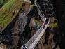 The Carrick-a-rede rope Bridge on the Antrim Coastal Road, many visitors to the bridge freak out and can't make their way back over, a boat takes over from there