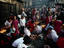 Lighting candles during the Nepali New Year (Bisket Jatra)festival in Asan Tole.