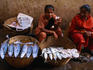 Afternoon tea at the Panaji market,amongst the variety of fish on offer is mackerel and king fish