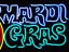 Neon Mardi Gras sign, New Orleans