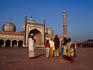 Family visiting Jamid Masjid, the great mosque of Old Delhi and the largest in all of India.