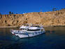 Dive boats moored on the clear Red Sea waters off Sharm el-Sheikh.