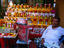 A street vendor selling hair oil and cosmetics in Laad Bazaar, Hyderabad