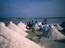 Traditional salt collection from the bed of Lac Rose - Dakar