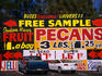 Sign for nuts and fruit at D&L Groves on Highway 207, Florida.