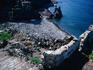 Steps lead down to the rocky Sciara beach on Salina - Isole Eolie (Aeolian Islands).