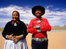 An elderly couple of the Navajo tribe with traditional, beautiful silver and turquoise jewellery.