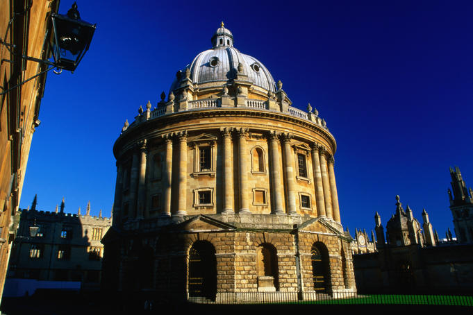 Radcliffe Camera, the spectacular circular library built in the Palladian style in 1748 at Oxford.