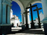 Crosses in Cathedral courtyard.