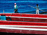 Ferrymen on Lake Titicaca.