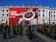 War veterans celebrate Victory Day (9th May) on Palace Square in St Petersburg.