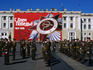 War veterans celebrate Victory Day (9th May) on Palace Square in St Petersburg.