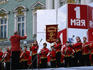 Young Russians perform at the Winter Palace in St Petersburg to celebrate May Day.