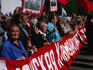 Communists on parade during Victory Day (9th May) celebrations in St Petersburg.
