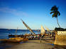 Traditional dugouts or outriggers, called ngwalas, have been used by fisherman throughout the centuries, Shangani Point - Zanzibar Town (Stone Town), Zanzibar Island, Zanzibar