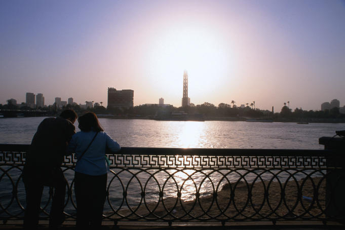 Watching the sunset over the River Nile in Cairo