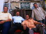 A happy group of taxi drivers in front of the Ramses Hotel in Cairo