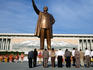 People bowing to Mansudae Grand Monument, Mansu Hill.