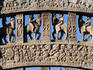 Detail of temple carving, in front of Great Stupa.