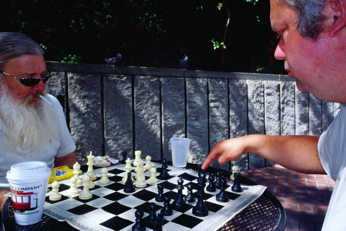 Chess players on Market Street in San Francisco.