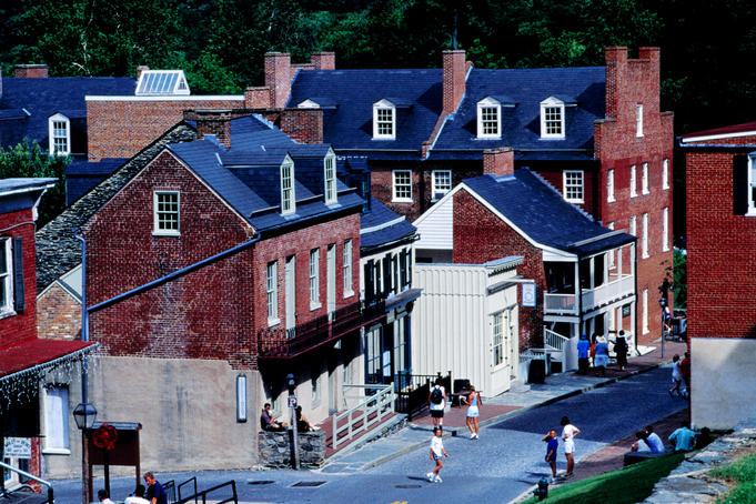 Historic town buildings in National Historic Park.