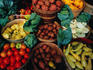 Fruit and vegetables for sale at Farmer's Market.