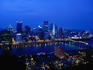 City and Monongahela River from Mount Washington at dusk.