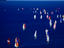 Overhead of yachts racing.