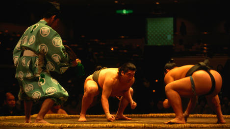 Sumo at Tokyo's Kokugikan.