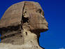 Close up of the head of the Great Sphinx at Giza.