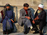 People sitting by Suleymaniye Mosque.