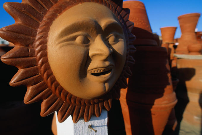 Terracotta ceramics for sale in Tijuana.