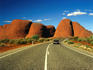 Car on the road to Kata Tjuta (The Olgas)
