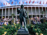 Statue of Georg Carstensen in the Tivoli Gardens of Copenhagen. Georg Carstensen created the park in 1843.