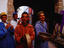 A smiling group of Morrocan musicians in the streets of Essaouira.