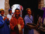 A smiling group of Morrocan musicians in the streets of Essaouira.