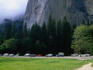 The less adventurous and the less crazy can get their rock-climbing thrills just laying back and watching climbers scale the enormous cliff face of El Capitan, the world's largest granite monolith- Yosemite National Park, California