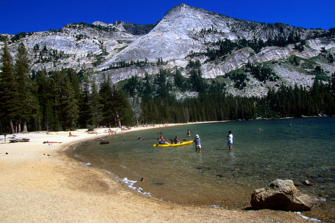 Setting out for a paddle around Tenaya Lake, in the Yosemite National Park- California