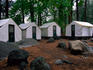 Camp Curry's canvas cabins, a popular stopover on the hiking trail in the Yosemite National Park- California