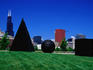 The Pyramid, Sphere and Cube in Grant Park.