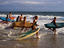 Children take to the ocean during surf life saving club activities at Burleigh Heads.
