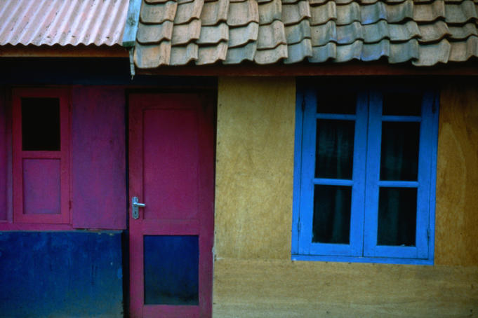 Colourful houses of Mount Bromo.