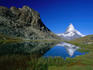 The Matterhorn reflected in the Riffelsee near Rotenboden.