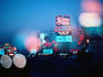 View of the city skyline at night, neon lights, casino's and McDonalds- Las Vegas, Nevada