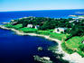Aerial of houses on headland.