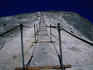 'The cables' leading to the summit of Half Dome (8842ft)in Yosemite National Park, Sierra Nevada.