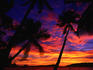 Wonderfully vibrant sunset over Marovo Lagoon in the Solomon Islands.
