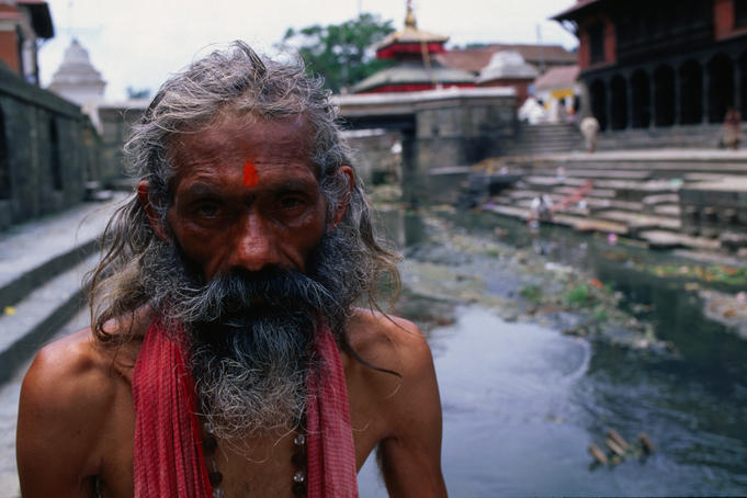 Sadhu by the Bagmati River from Kathmandu.