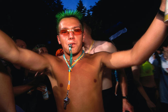 Participant in Love Parade, July.
