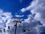 The chairlifts at the top of the Skyline Gondola in Queenstown.